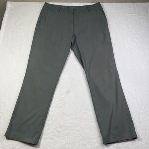 Puma Pants Mens 38x32 Gray Plaid Chino Flat‎ Front Trousers Golf